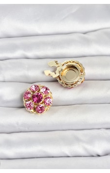 Pembe Zirkon Taşlı Düğme Veya Manşet Broşu Tj-br485 Çok Renkli 36323287