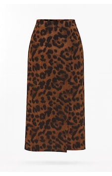 Mixray 4615 Kadın Yırtmaçlı Leopar Desen Kalem Etek Kahve Mixray 4615 Kadın Yırtmaçlı Leopar Desen Kalem Etek Kahve