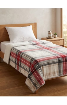 Padişah Tek Kişilik Peluş Battaniye Ekose Desenli Kırmızı Gri Wellsoft 155x215 Cm Çok Renkli Padişah Tek Kişilik Peluş Battaniye Ekose Desenli Kırmızı Gri Wellsoft 155x215 Cm Çok Renkli