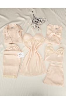 Mh Moony Homewears Vanilya Kutulu Altılı Kaplı Saten Çeyiz Seti Vanilya Mh Moony Homewears Vanilya Kutulu Altılı Kaplı Saten Çeyiz Seti Vanilya