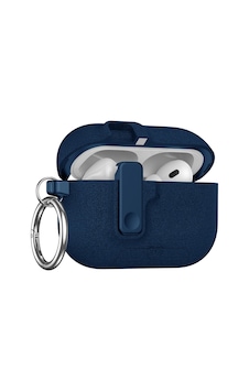 Apple Uyumlu AirPods Pro 3. Nesil İle Kılıf Standlı Kilitli Tpu Premium Matte Trip Case Lacivert