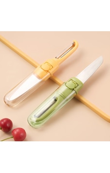 Meyve Sebze Bıçağı Soyacak Uçlu Çift Taraflı Kılıflı 18.8 Cm Paslanmaz Çelik Bx-316432