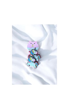 Takıtolia Unicorn Figürlü Çift İkili Lastikli Kız Çocuk Tokası Pembe Takıtolia Unicorn Figürlü Çift İkili Lastikli Kız Çocuk Tokası Pembe