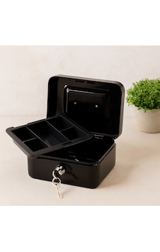 Anahtarlı Metal Para Kutusu 15x12x8 Cm - 6 Bölmeli Taşıma Kulplu Anahtarlı Metal Para Kutusu 15x12x8 Cm - 6 Bölmeli Taşıma Kulplu