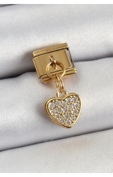 316l Çelik Sallantılı Zirkon Taşlı Model Gold Renk Nomination Charm Çok REnkli