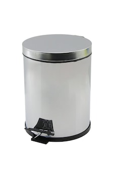Qs Plastik Qs-453 Beray Bry-0344 No-5 Çöp Kovası Y: 27.3cm Çap: 20.5cm 5lt Pedallı Krom Metal