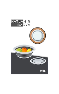 Katlanır Badya Leğen Akordiyon Katlanabilir Badya 2,7 Lt Ak-698 Diğer