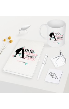 Kişiye Özel Anne Demek Hayat Demek Beyaz Defter Kalem Kupa Ayna S Kişiye Özel Anne Demek Hayat Demek Beyaz Defter Kalem Kupa Ayna S