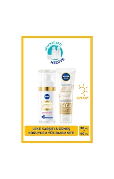 NIVEA SUN Luminous630 Güneş Koruyucu Yüz Bakım Kremi 40 ML SPF50 ve Thiamidol Etkili Leke Karşıtı Cilt Serumu 30 ML + Seyahat Seti