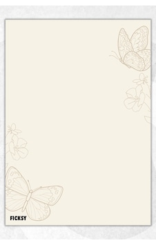 A5 Kelebek Çiçek Bloknot Çizgisiz Defter - 50 Yaprak - Notepad - Not Defteri - Not Kağıdı Ekru Ekru A5 Kelebek Çiçek Bloknot Çizgisiz Defter - 50 Yaprak - Notepad - Not Defteri - Not Kağıdı Ekru Ekru