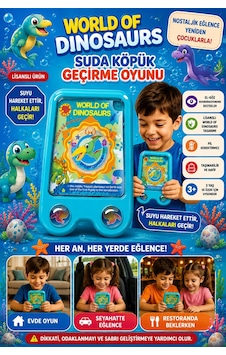 Suda Halka Köpük Geçirme Oyunu Dinozor Dünyası Duyusal Gelişim Destekli Nostaljik El Atarisi 2586bk- Suda Halka Köpük Geçirme Oyunu Dinozor Dünyası Duyusal Gelişim Destekli Nostaljik El Atarisi 2586bk-
