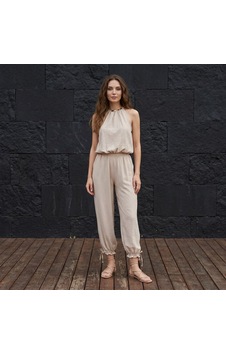 Ellovia Ekru Halter Yaka İkili Basic Takım Taş