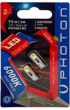 Photon T5 1.2w 12v 6000k Beyaz 2li Blister Led Araç İçi Aydınlatması Ph7003 B2 1 Adet
