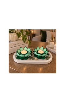 Lotus Harmonisi 2limumluk Tabaklı Set Yeşil Lotus Harmonisi 2limumluk Tabaklı Set Yeşil