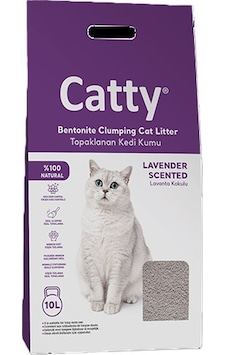 Catty Lavanta Kokulu Bentonit Kedi Kumu Mükemmel Topaklaşma ve Koku Kontrolü 10 L Catty Lavanta Kokulu Bentonit Kedi Kumu Mükemmel Topaklaşma ve Koku Kontrolü 10 L