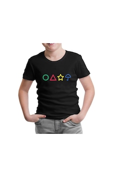Lord Tshirt Squid Game -Candy Colours Siyah Çocuk Tshirt Lord Tshirt Squid Game -Candy Colours Siyah Çocuk Tshirt