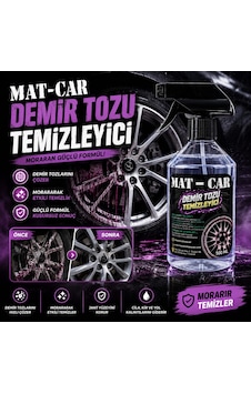 Mat-car Demir Tozu Sökücü Moraran Jant Temizleyici Demir Tozu İlacı Oto Araç Jant Temizleyici Mor Temizlik Ürünü 500ml