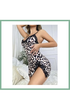 Bşkvirgo Kadın Leopar Desenli Dantel Detaylı Elbise 5062 Beden: S/m Renk: Siyah Bsk2026 Bşkvirgo Kadın Leopar Desenli Dantel Detaylı Elbise 5062 Beden: S/m Renk: Siyah Bsk2026