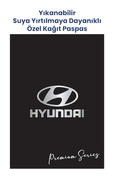 Yıkanabilir Hyundai Oto Paspas Kağıdı Siyah Gümüş Baskı 50 Adet