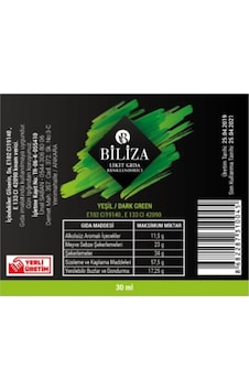 Biliza Sıvı Gıda Boyası Yeşil 30 ML