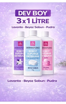 Robot Supurge Deterjani Seti 3 X 1 Litre Lavanta Beyaz Sabun Pudra 3'lü Set Robot Supurge Deterjani Seti 3 X 1 Litre Lavanta Beyaz Sabun Pudra 3'lü Set