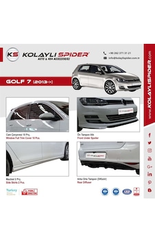 VW Golf 7 Arka Orta Tampon (Difüzör) Fiber 2013 ve Sonrası