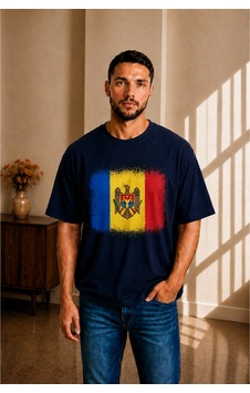 Sngl Tekstil Erkek Oversize Moldova Bayrak Baskılı Kısa Kollu Tişört S M L Xl 2xl Lacivert Sngl Tekstil Erkek Oversize Moldova Bayrak Baskılı Kısa Kollu Tişört S M L Xl 2xl Lacivert