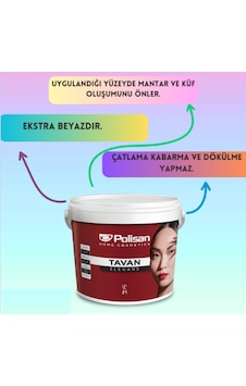 Polisan Elegans Küf Önleyici Extra Beyaz Tavan Boyası 17.5 KG Polisan Elegans Küf Önleyici Extra Beyaz Tavan Boyası 17.5 KG