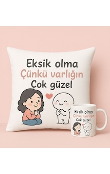 Bk Gift Varlığın Çok Güzel Tasarımlı Beyaz Kırlent Yastık&beyaz Kupa Bardak-1, Doğum Günü Hediyesi, Anneye Hediye, Sevgiliye Hediye, Anneler Günü Hedi Bk Gift Varlığın Çok Güzel Tasarımlı Beyaz Kırlent Yastık&beyaz Kupa Bardak-1, Doğum Günü Hediyesi, Anneye Hediye, Sevgiliye Hediye, Anneler Günü Hedi