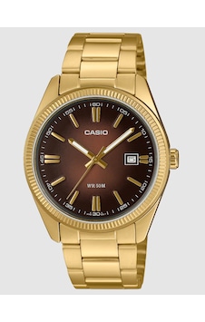 Casio Mtp-1302pgc-5avef Erkek Gold Metal Kordon Kahverengi Kadran Kol Saati 2 Yıl Ersa Saat Garantili Altın