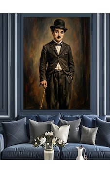 Bastonlu Şık Charlie Chaplin Tablosu Dekoratif Kanvas - Mdf Ahşap Tablo Bastonlu Şık Charlie Chaplin Tablosu Dekoratif Kanvas - Mdf Ahşap Tablo