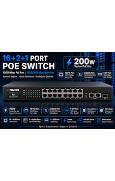 16+2+1 Sfp Poe Switch 10/100/1000mbps 200w Gigabit 16+2+1 Sfp Poe Switch 10/100/1000mbps 200w Gigabit