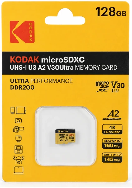 Kodak 128gb Micro Sd Uhs-ı U3 V30 Ultra Hafıza Kartı