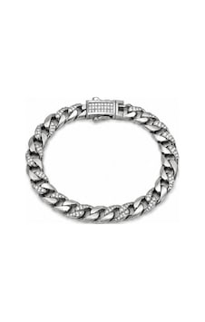 Balenbi Jewelry Kadın Taş Detaylı Gümüş Renk Kalın Gurmet Zincir Kararmaz Çelik Bileklik 1098 Balenbi Jewelry Kadın Taş Detaylı Gümüş Renk Kalın Gurmet Zincir Kararmaz Çelik Bileklik 1098