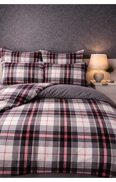 More Home Çift Kişilik Nevresim Takımı Lastikli Çarşaf Ekose Desen Gri Kırmızı Çok Renkli More Home Çift Kişilik Nevresim Takımı Lastikli Çarşaf Ekose Desen Gri Kırmızı Çok Renkli