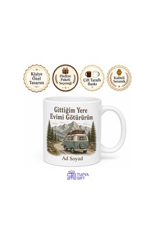 Karavan Tutkunlarına Göçebe Ruhu Özgürlük Temalı Baskılı Porselen Kupa Bardak Hediye Beyaz / Çok Renkli Karavan Tutkunlarına Göçebe Ruhu Özgürlük Temalı Baskılı Porselen Kupa Bardak Hediye Beyaz / Çok Renkli