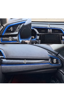 Honda Civic Fc5 Fk7 2016-2021 İçin 10. Nesil Panel Mavi Detay 5 P Honda Civic Fc5 Fk7 2016-2021 İçin 10. Nesil Panel Mavi Detay 5 P