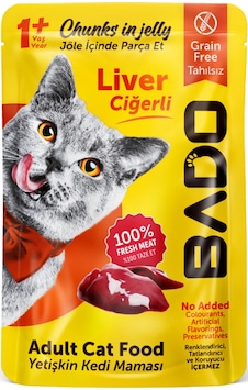 Bado Yetişkin Yaş Kedi Maması Ciğerli 85gr