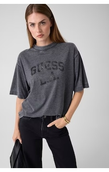 Guess Burnout Kadın Oversize T-shirt W6yı20k4335 Siyah Guess Burnout Kadın Oversize T-shirt W6yı20k4335 Siyah