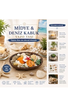 Oval Ahşap Sepet Renkli Mix Midye - Deniz Kabuk Vazo Taşı 50001 15cm Oval Ahşap Sepet Renkli Mix Midye - Deniz Kabuk Vazo Taşı 50001 15cm