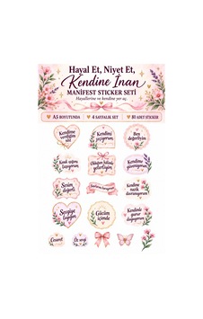 Motivasyon Sticker Seti 4 A5 Sayfa, 81 Adet Defter Süsleme Çok Renkli Motivasyon Sticker Seti 4 A5 Sayfa, 81 Adet Defter Süsleme Çok Renkli