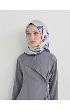 Bushu Lavender Twill Eşarp - Çiçek Desenli Mor Bushu Lavender Twill Eşarp - Çiçek Desenli Mor
