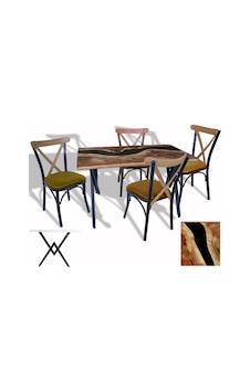 Anemon - Tonet Masa Takımı Werzalit, Allzalit, Vermodin Tabla 80x140 - Epoxy - Deri Kahve Çok Renkli Anemon - Tonet Masa Takımı Werzalit, Allzalit, Vermodin Tabla 80x140 - Epoxy - Deri Kahve Çok Renkli