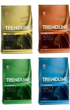 Trendline Gurme + Kuzu Etli + Tavuklu + Somonlu Yetişkin Kedi Maması 4 x 1 KG Trendline Gurme + Kuzu Etli + Tavuklu + Somonlu Yetişkin Kedi Maması 4 x 1 KG