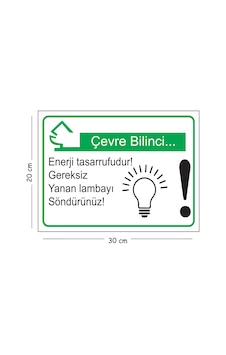 Metal Çevre Bilinci Enerji Tasarrufudur Gereksiz Yanan Lambayı Söndürünüz 20x30 Cm A4 Uyarı İş Güven Metal Çevre Bilinci Enerji Tasarrufudur Gereksiz Yanan Lambayı Söndürünüz 20x30 Cm A4 Uyarı İş Güven