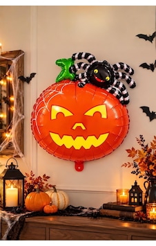 Halloween Cadılar Bayramı Balkabağı Ve Örümcek Temalı Folyo Balon Çok Renkli Halloween Cadılar Bayramı Balkabağı Ve Örümcek Temalı Folyo Balon Çok Renkli