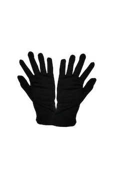 Salar Ticaret 10 Çift Siyah Garson Gösteri Eldiveni Ünisex Model Polyester Eldiven Siyah