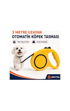3 Metre Otomatik Uzayan Köpek Gezdirme Tasması Stoplu Geri Çekilebilir Çok Renkli