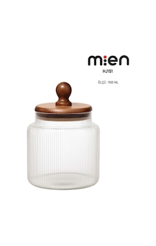 Mien Akasya Kapak Ball Cam Kavanoz 900ml Ahşap - Şeffaf Mien Akasya Kapak Ball Cam Kavanoz 900ml Ahşap - Şeffaf