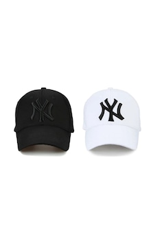 Gyes Spor Ny Şapka Unisex 2'li Takım Arkası Cırtlı Ayarlanabilir Siyah Beyaz. Siyah Gyes Spor Ny Şapka Unisex 2'li Takım Arkası Cırtlı Ayarlanabilir Siyah Beyaz. Siyah